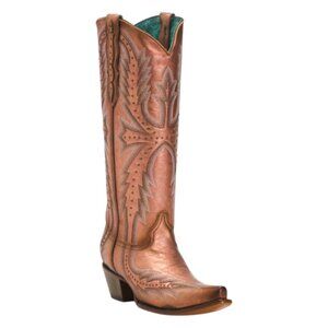 CORRAL BOOTS Made In Mexico Leather Embroidery And Studded Tall Top Western Boot